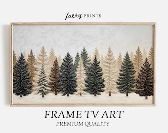 Winter Trees Frame TV Art | Snowy Holiday Decor (Digital Download)