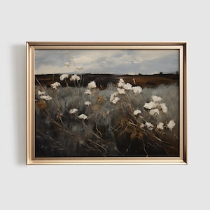 Moody Landscape Print | Vintage Style PRINTABLE Art | Wildflower Painting | Dark Autumn Print | Vintage Home Decor | #555