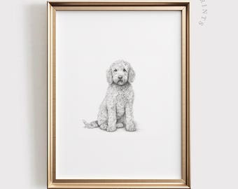 Goldendoodle Print | Doodle Dog Sketch | PRINTABLE Wall Art | Pet Digital Artwork | Animal Home Decor | Puppy Dog Drawing | #501