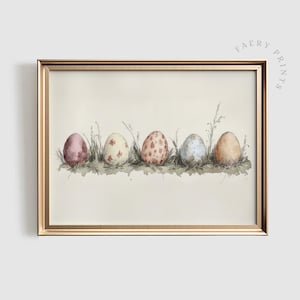 Vintage Watercolor Easter Egg Print | Printable Spring Wall Art (Digital Download)