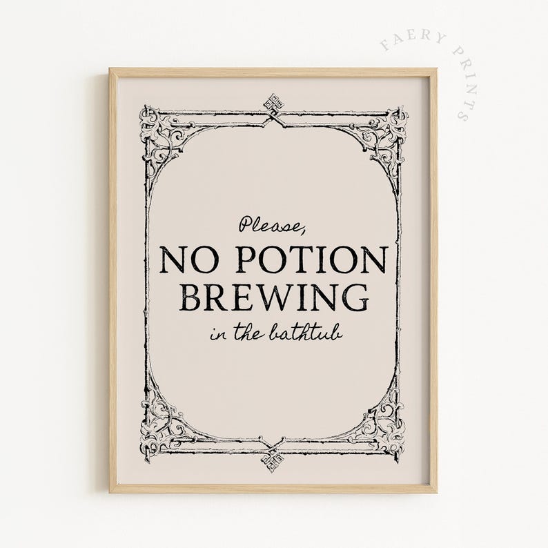 Witchy Halloween Bathroom Sign | No Potion Brewing Print (Digital Download) image 2