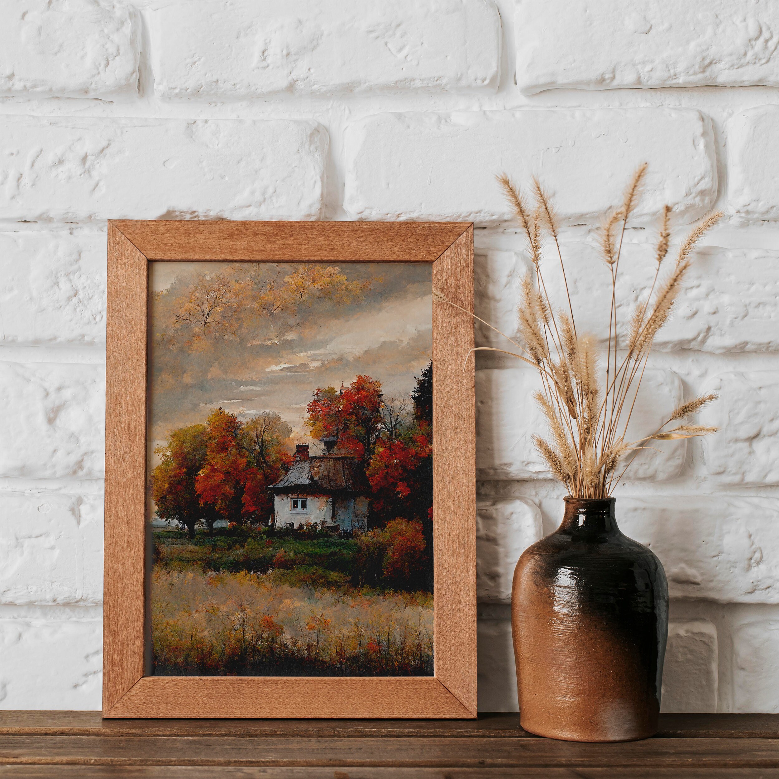 Autumn Landscape Print Fall Foliage Wall Art Autumn Trees Etsy