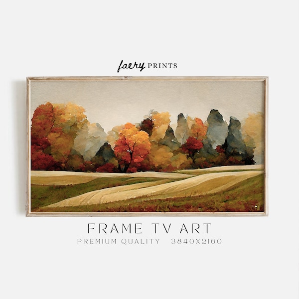 Samsung Frame TV Art, Autumn Landscape TV Art, Fall Foliage Digital Art, Seasonal Digital Download, Autumn Trees Samsung Smart TV Art