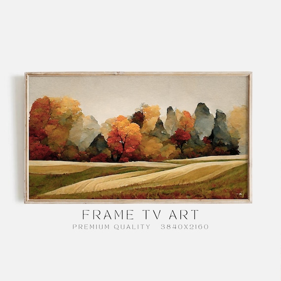 Samsung Frame TV Art, Autumn Landscape TV Art, Fall Foliage Digital Art, Seasonal Digital Download, Autumn Trees Samsung Smart TV Art