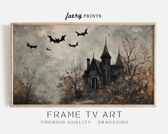 Spooky Haunted House Frame TV Art | Dark Halloween Decor (Digital Download)