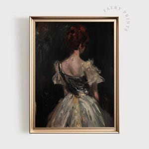 Moody Portrait Woman Painting | Vintage PRINTABLE Wall Art | Dark Academia Aesthetic Print | Moody Antique Wall Art | #782