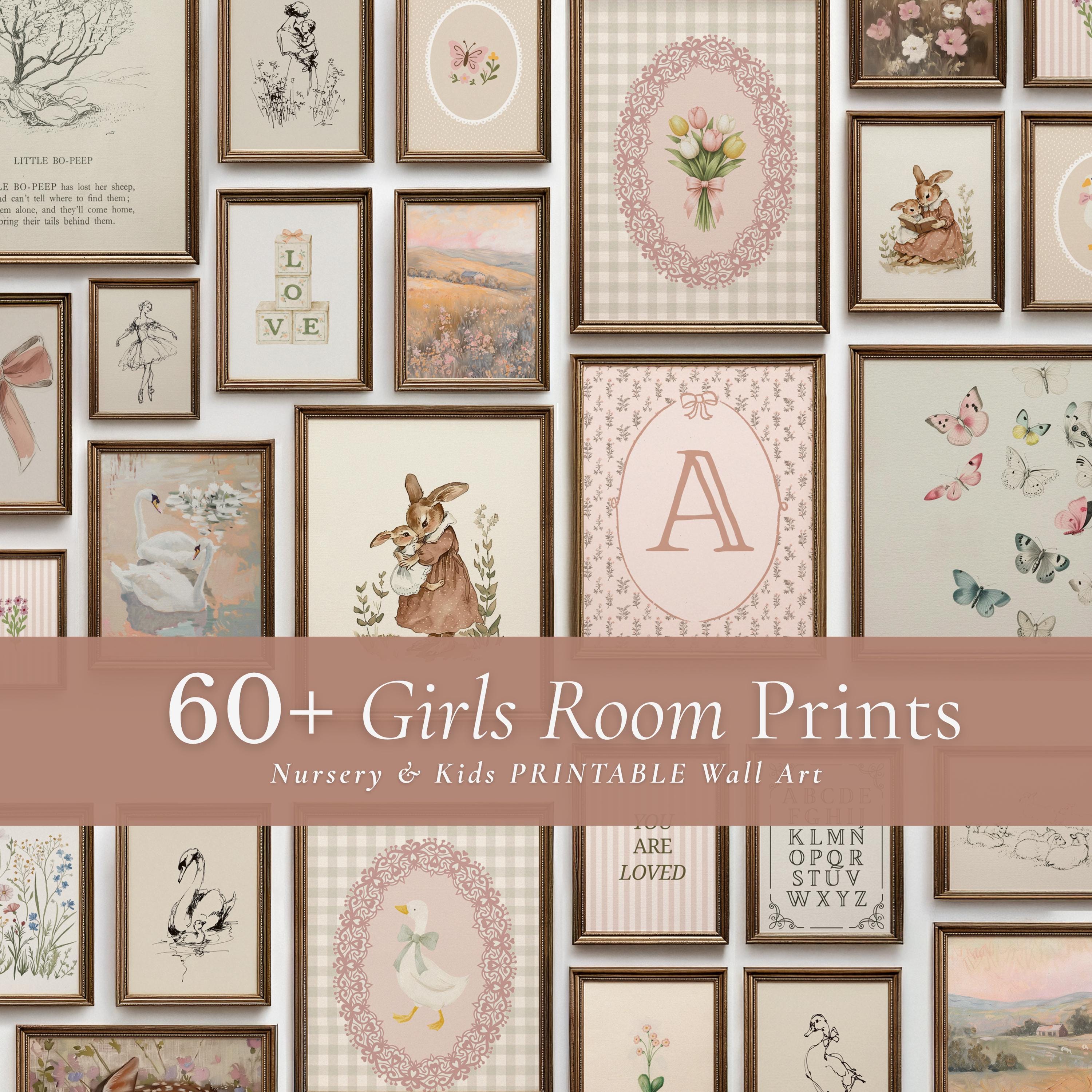 Girl Nursery Print Bundle | Pink Baby Room PRINTABLE Wall Art ...