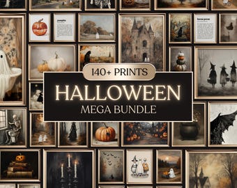 100+ Halloween Prints Mega Bundle | Spooky Autumn Art (Digital Download)
