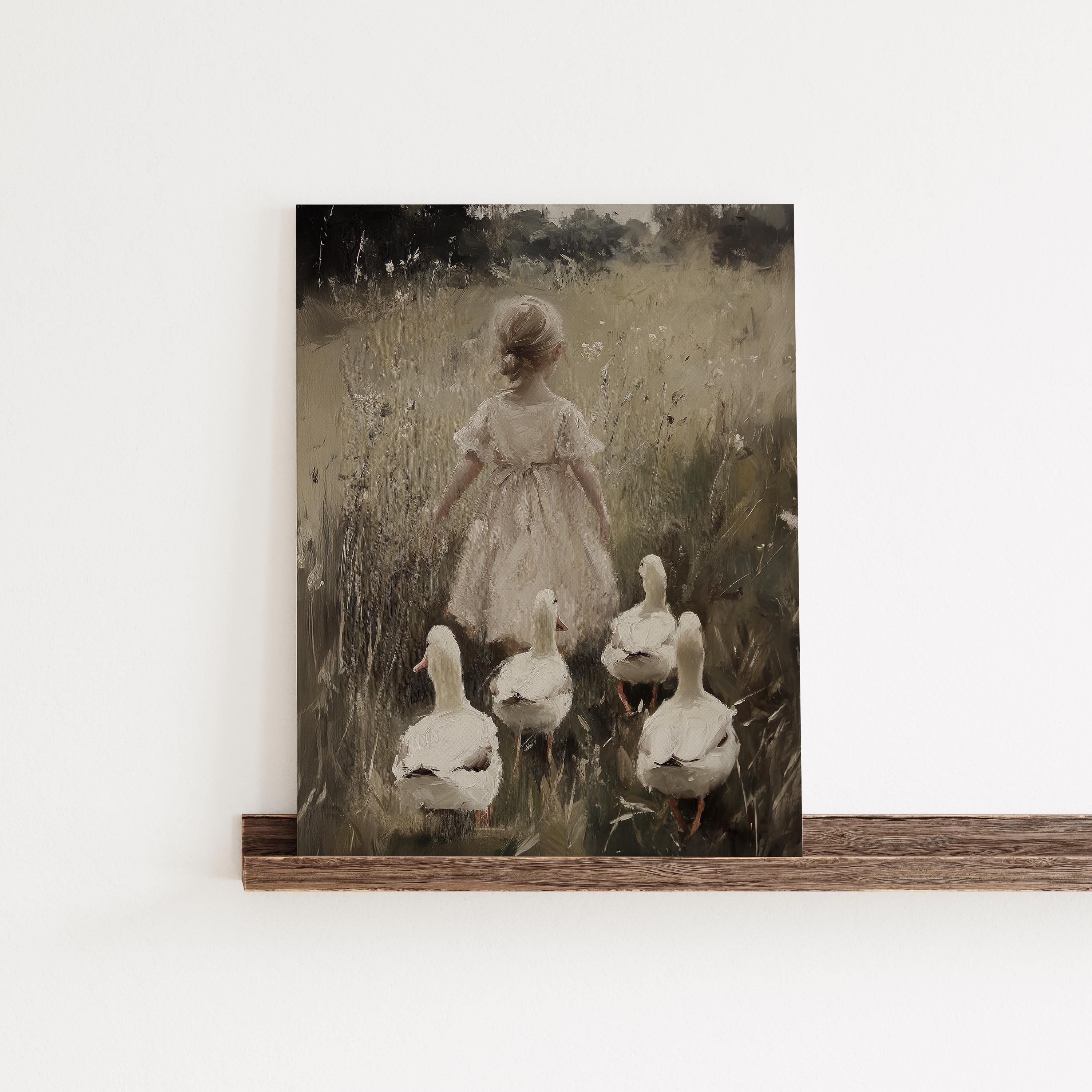 THE COUNTRY GIRL アートプリント Country Girl Art Print | Rural Farm Scene PRINTABLE Wall Art