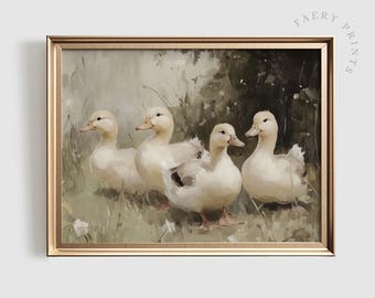 Bauernhaus Ente Print | Vintage Barnyard Tier Gemälde (Digitaler Download)