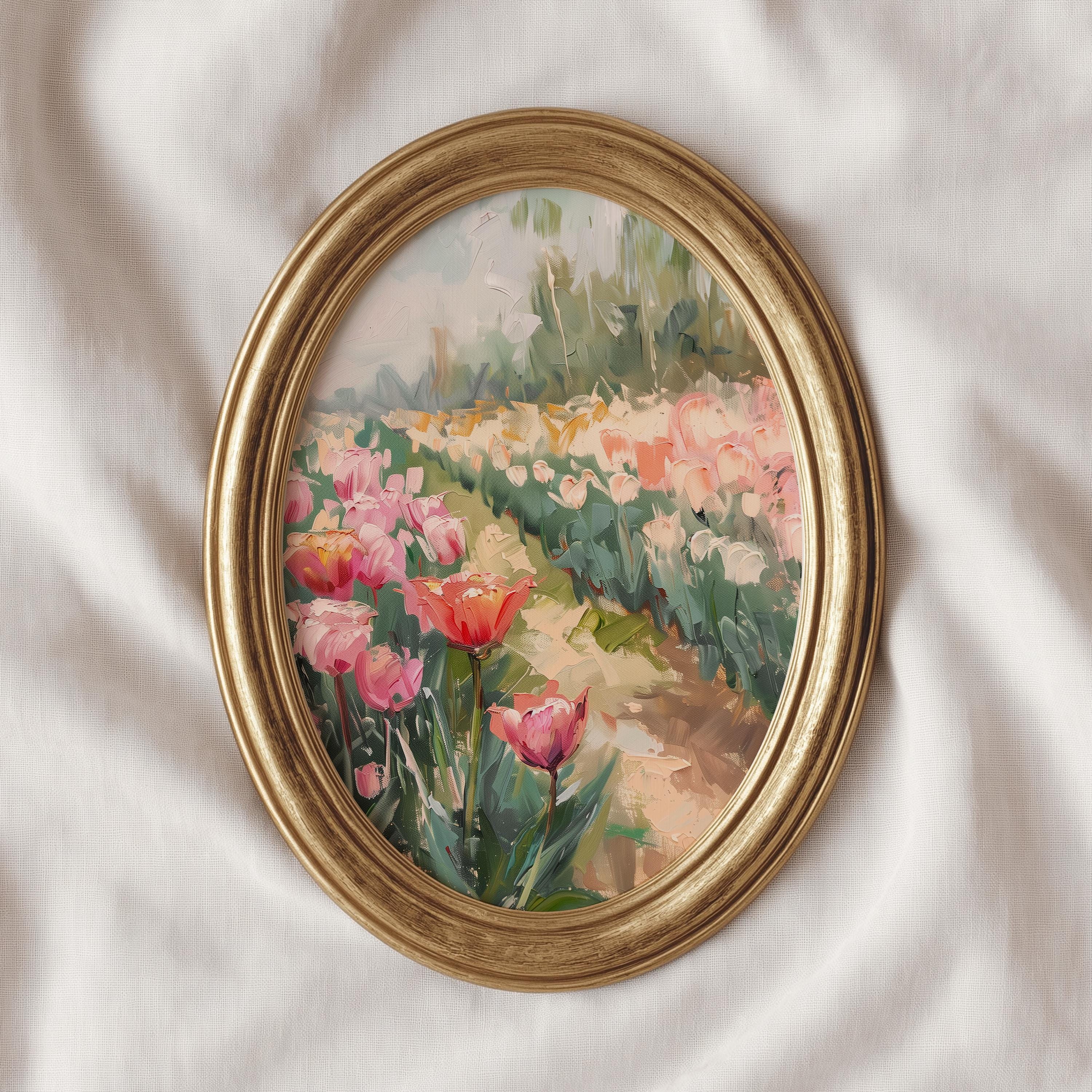 Spring Tulip Meadow PRINTABLE Wall Art: Colorful Floral Landscape Wall ...