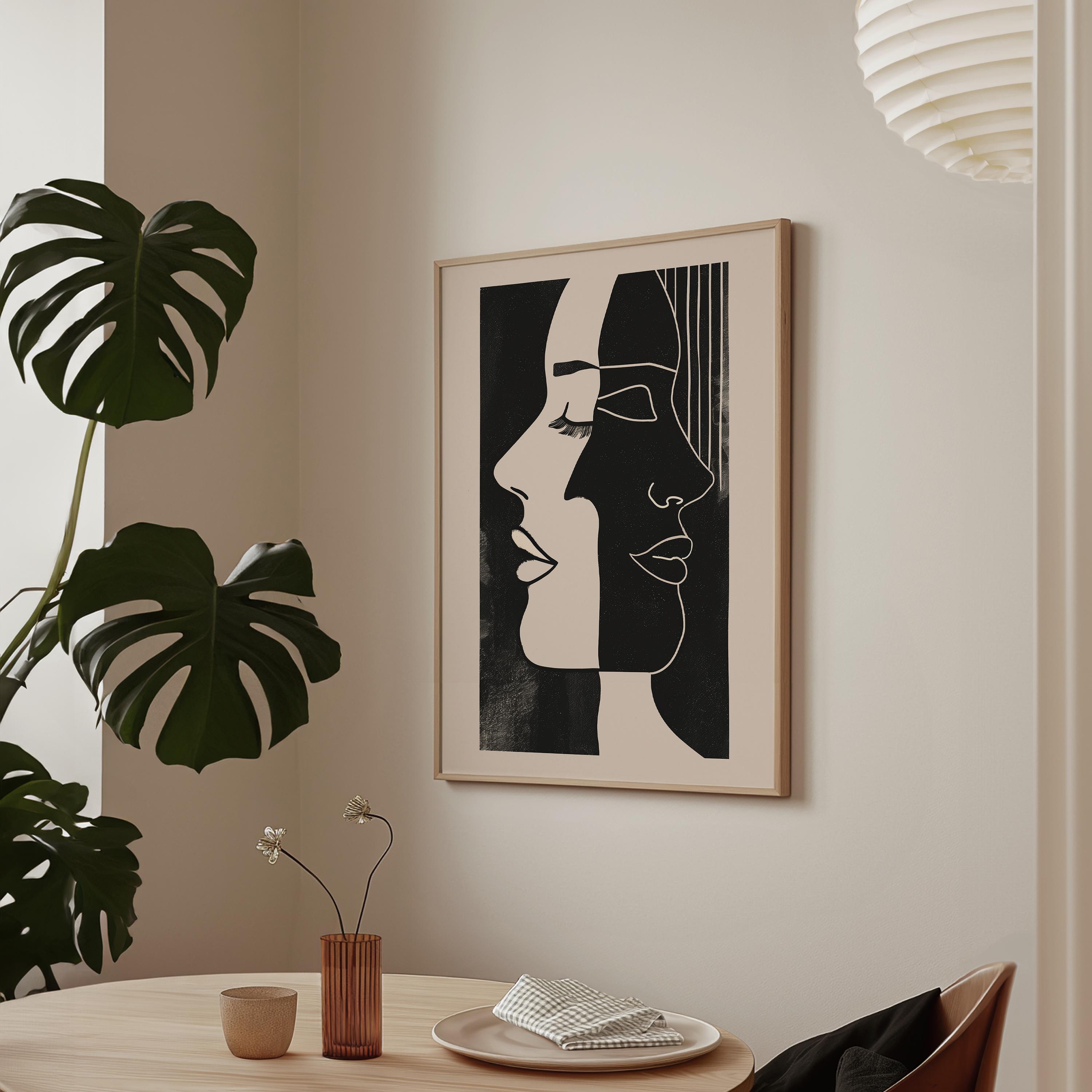 Modern Abstract PRINTABLE Wall Art | Minimalist Mid Century Line Art ...