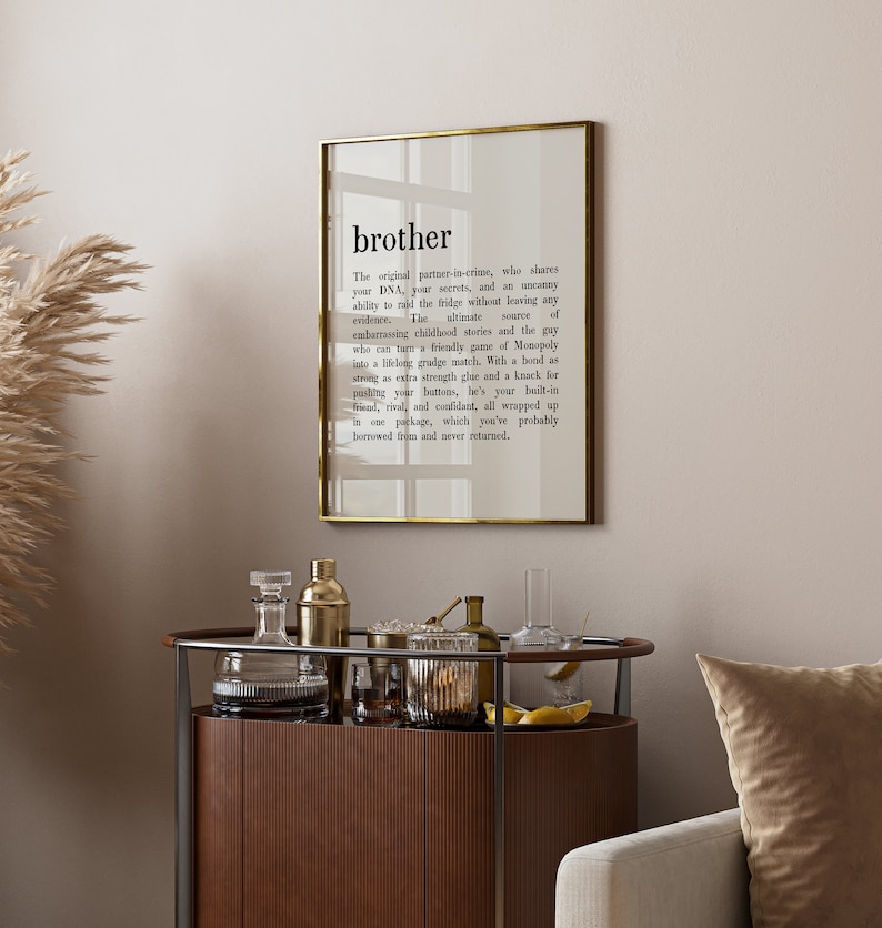 Brother Discraption Brother Definition Print | Sibling Gift (digital Download) - Etsy