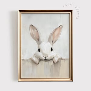 Bunny Art Print | Cottagecore Rabbit PRINTABLE Art | Bunny Easter Decor | Farmhouse Nursery Wall Art | Spring Woodland Decor | #1270