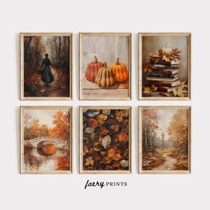Herbst Kunstdrucke | 6er Set Herbstdrucke | DRUCKBARE Wandkunst | Warmer Ton-Herbst-Dekor | Saisonales Erntedank-Print-Set | SET045