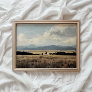 Rustic Neutral Landscape Print | Neutral Scenery Home Decor | Vintage PRINTABLE Wall Art | Moody Country Landscape Art Print | #177