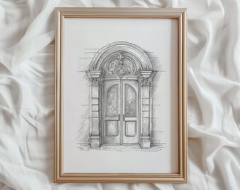 Pen and Ink Italy Sketch | Digital Art Download | Italian Countryside ...