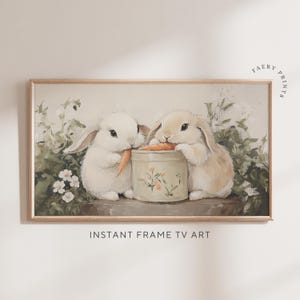 Easter Bunny Frame TV Art | Vintage Spring Frame TV Art | Spring Rabbit Screensaver | Cute Farmhouse Art for TV | Digital Download | S396