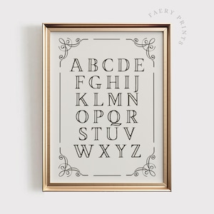 Vintage Alphabet PRINTABLE Art | Nursery Wall Decor | Neutral ABC Print | Antique Letter Poster | Classic Typography Artwork | #1196