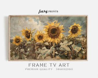 Sunflower Field Frame TV Art | Vintage Floral Painting (Digital Download)