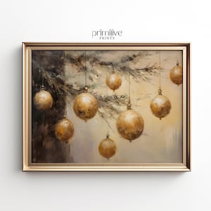Vintage Gold Ornament Print | Christmas Wall Art (Digital Download)
