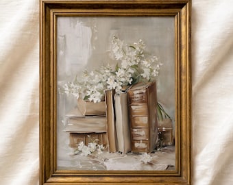 Spring Book Print: Light Academia Wall Art, Romantic Home Decor (Digital Download)