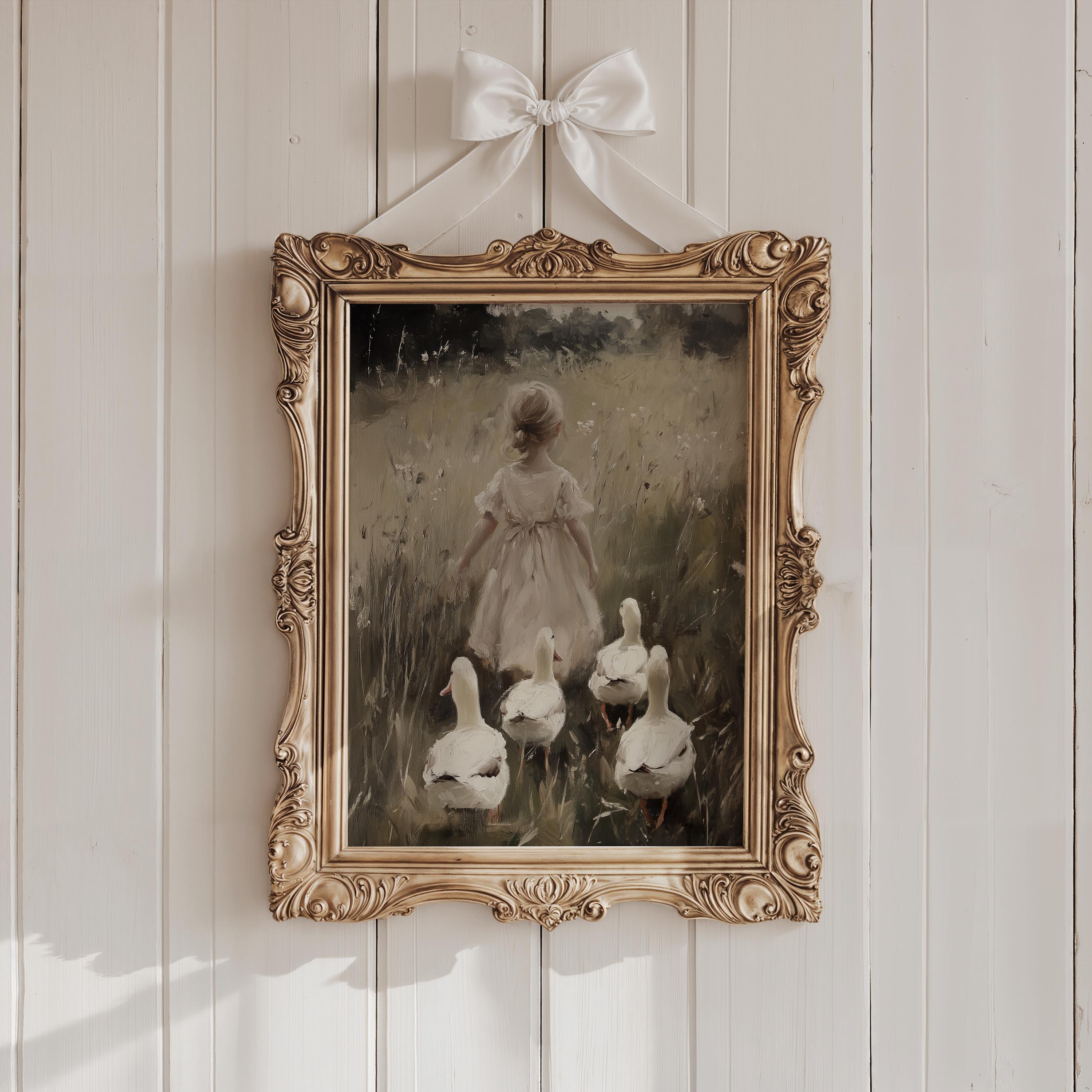 THE COUNTRY GIRL アートプリント Country Girl Art Print | Rural Farm Scene PRINTABLE Wall Art