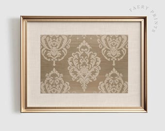 Rustic Textile Art Print | Beige Woven Farmhouse Decor (Digital Download)