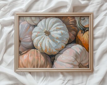 Pastel Pumpkin Patch Print | Fall Farmhouse Wall Art (Digital Download)