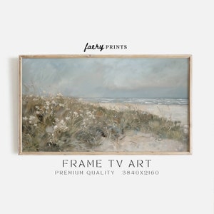 Coastal Beach Samsung Frame TV Art | Beach Painting for the Frame TV | Vintage Seaside Beach Frame TV Art Digital Download | S261