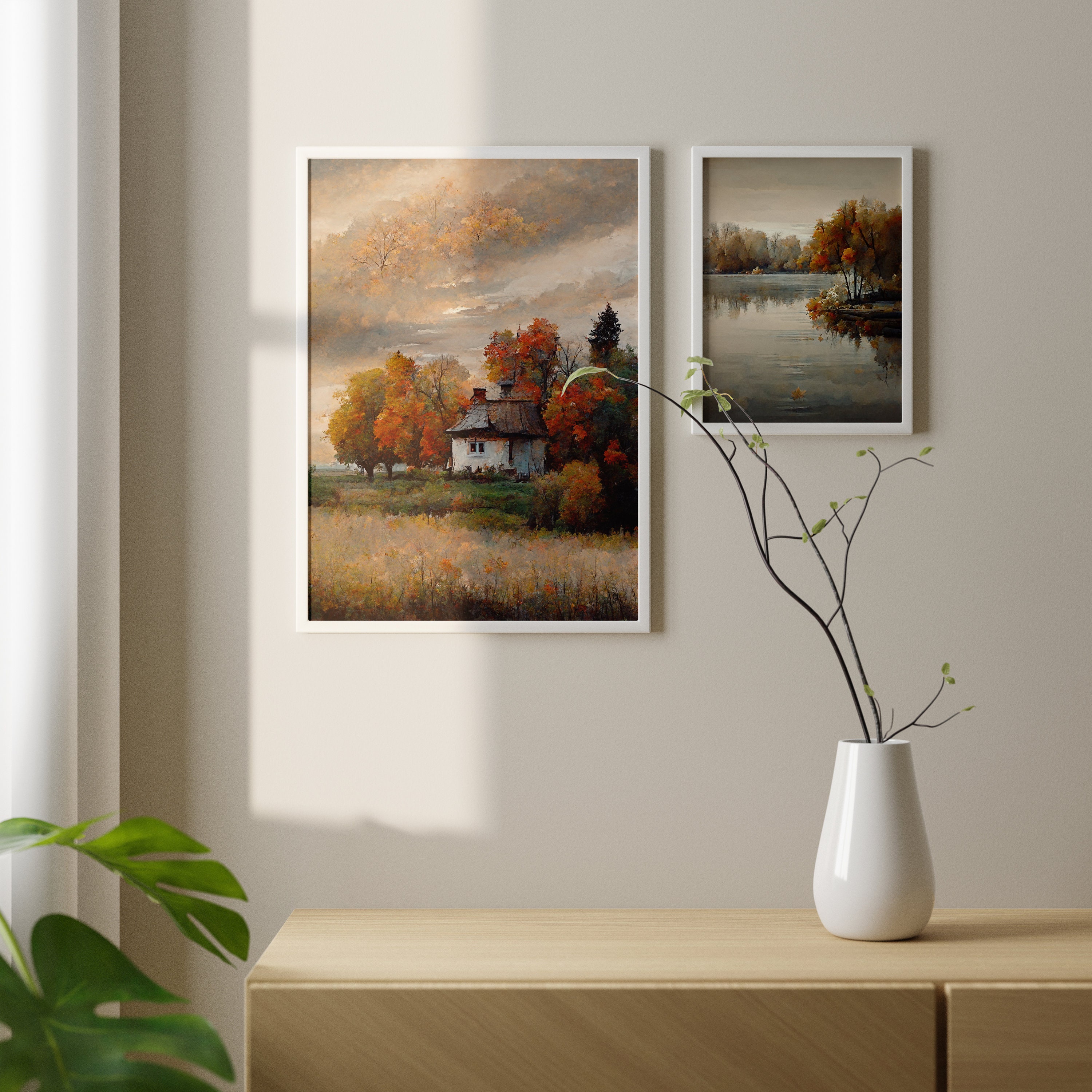 Autumn Landscape Print Fall Foliage Wall Art Autumn Trees Etsy