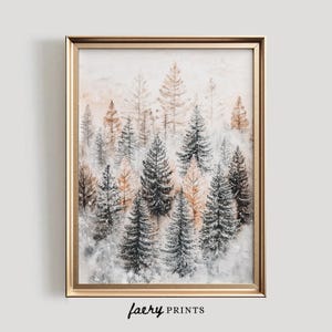 Winter Forest Print | Snowy Winter Trees PRINTABLE Wall Art | Modern Holiday Decor | Snowy Winter Landscape Art Print | #1119