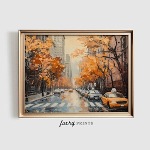 Impresión de otoño de la ciudad de Nueva York / Arte mural imprimible de otoño / Póster de la ciudad de Nueva York / Decoración de otoño / Descarga digital / N.° 1046