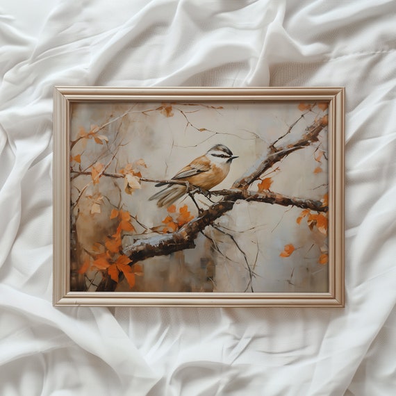 Autumn Bird Art Print | Seasonal Home Decor (Digital Download)