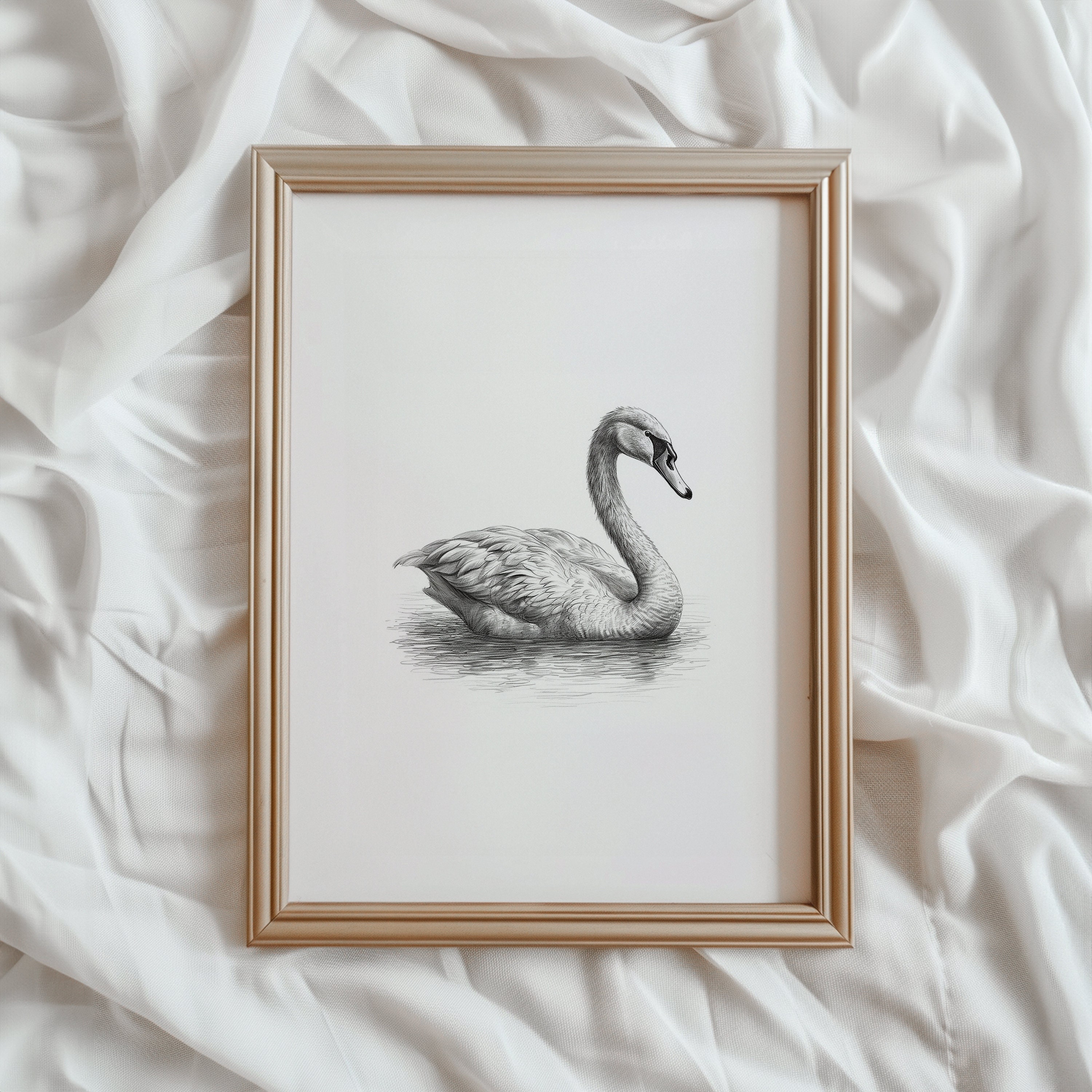 Swan Sketch Print | Light Academia Wall Art (digital Download) - Etsy