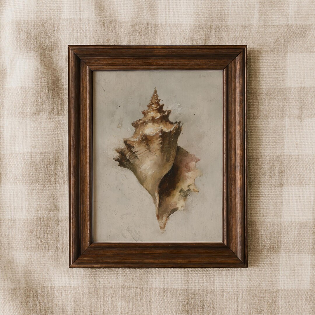 Vintage Seashell PRINTABLE Wall Art: Coastal Conch Shell Print ...