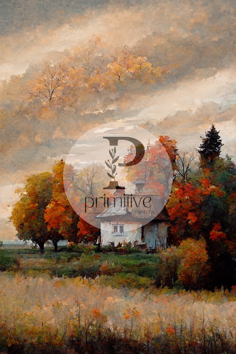 Autumn Landscape Print Fall Foliage Wall Art Autumn Trees Etsy