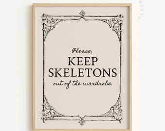 Funny Skeleton Print | Vintage Halloween Humor (Digital Download)