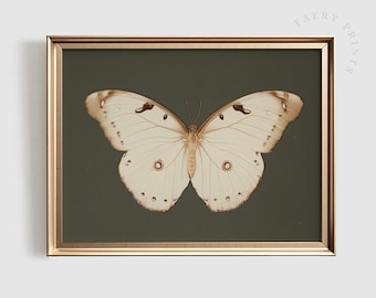 Vintage Butterfly Print | Neutral Sage Green Cottagecore (Digital Download)