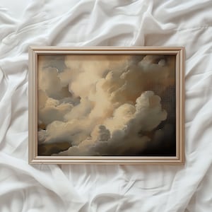 Cloud Study Print | Moody Golden Sepia Sky, Ethereal Wall Art (Printable)