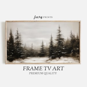 Winter Landscape Frame TV Art | Vintage Winter Forest TV Art | Rustic Snowy Woodland Art for the Samsung Frame TV | Digital Download | S356