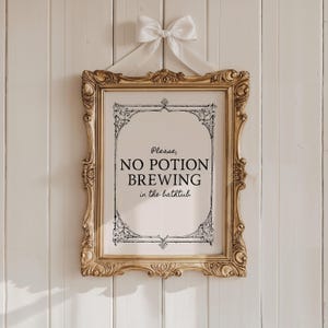 Witchy Halloween Bathroom Sign | No Potion Brewing Print (Digital Download) image 6