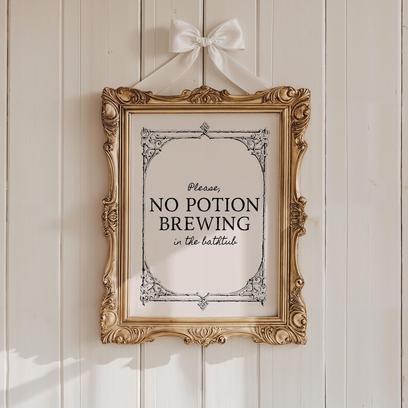Witchy Halloween Bathroom Sign | No Potion Brewing Print (Digital Download) image 6