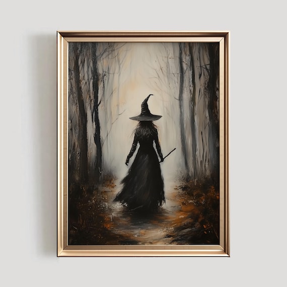 Vintage Witch Halloween Print | Spooky Wall Art (Digital Download)