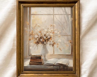 Fall Still Life Print: Floral Wall Art | Soft Academia Autumn Home Decor (Digital Download)