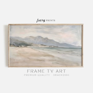 Coastal Frame TV Art | Vintage Muted Coastal Samsung Frame Tv Art | Neutral Soft Digital Download TV Art | S250