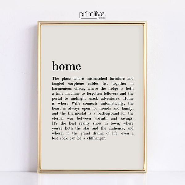 Home Definition PRINTABLE Wall Art | Minimalist Housewarming Gift (Digital Download)