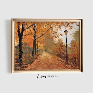Fall Scenery Print | Autumn Leaves PRINTABLE Wall Art | Fall Park Painting | Fall Farmhouse Print | Digital Download | #1047
