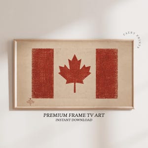 Vintage Canadian Flag Frame TV Art: Canada Screensaver, July 1st Samsung Frame TV Art Display | Canadian Summer Digital Download