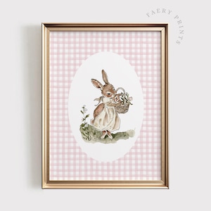 Rabbit Nursery Print | Vintage Style Nursery PRINTABLE Wall Art | Mom & Baby Print | Antique Nursery Decor | Girls Nursery Print | #931